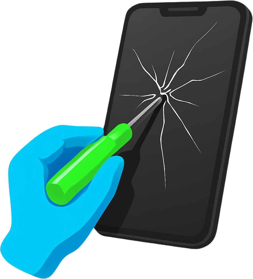 Beschädigtes Smartphone